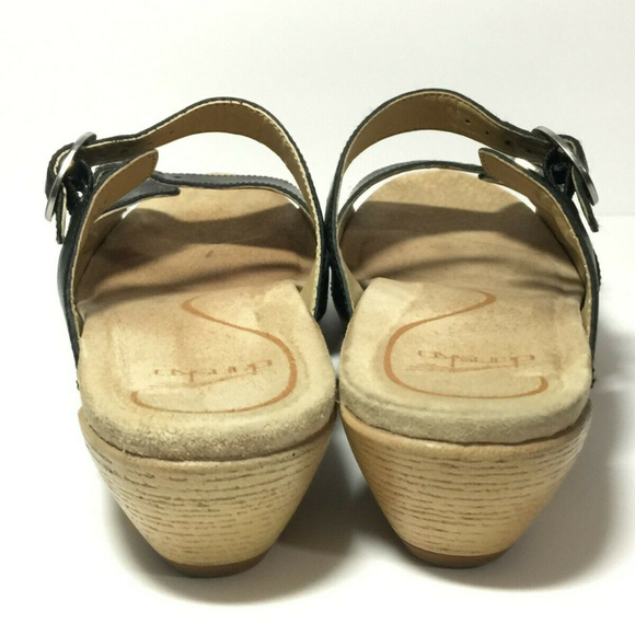 Dansko Sophie Black Leather Slide Slip On Sandal Adjustable Buckle 40 / 9.5-10 - Picture 5 of 8